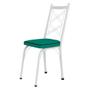 Imagem de Kit 4 Cadeiras de Cozinha Delaware material sintético Azul Turquesa Pés de Ferro Branco - Pallazio