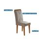 Imagem de Kit 4 Cadeiras de Cozinha Luna Tampo Madeirado c/ Vidro Canto Reto 120x80 e 4 Cadeiras Amsterdã Imbuia/Suede Creme - Rufato