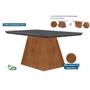 Imagem de Kit 4 Cadeiras de Cozinha Luna Tampo Madeirado c/ Vidro Canto Reto 120x80 e 4 Cadeiras Amsterdã Imbuia/Suede Creme - Rufato