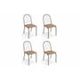Imagem de Kit 4 Cadeiras de Cozinha Noruega 4C077  4 Un Níquel/Linho Capuccino - Kappesberg