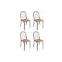 Imagem de Kit 4 Cadeiras de Cozinha Noruega 4C077PRF  4 Un Preto Fosco/Linho Capuccino - Kappesberg