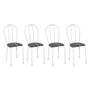 Imagem de Kit 4 Cadeiras de Cozinha Texas Estampado Listrado Pés de Ferro Branco - Pallazio