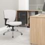 Imagem de Kit 4 Cadeiras de Escritório Executiva Office Giratória Cromada Baixa Flexi P03 Vinil Branco -Lyam