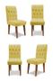Imagem de Kit 4 Cadeiras De Jantar Decorativa Gabi Suede Amarelo