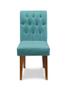 Imagem de Kit 4 Cadeiras De Jantar Decorativa Gabi Suede Azul Turquesa