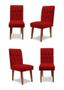 Imagem de Kit 4 Cadeiras De Jantar Decorativa Gabi Suede Vermelho