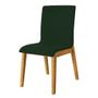 Imagem de Kit 4 Cadeiras de Jantar Diamante Estofadas em Veludo Verde Base Madeira Maciça Mel