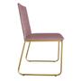 Imagem de Kit 4 Cadeiras de Jantar Estofada Lille Base Gold Veludo Rosê - Montanaris Decor