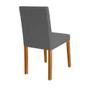 Imagem de Kit 4 Cadeiras de Jantar Luxo Estofadas Veludo Cinza Lara Base Madeira Maciça Mel