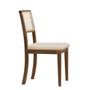 Imagem de Kit 4 Cadeiras de Jantar Luxo Madeira Maciça Imbuia Encosto Telinha  Palha Estofada Veludo Bege Rubi