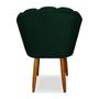 Imagem de Kit 4 Cadeiras de Jantar Pétala Estofada Pés Palito Veludo Verde - Montanaris Decor