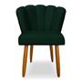 Imagem de Kit 4 Cadeiras de Jantar Pétala Estofada Pés Palito Veludo Verde - Montanaris Decor