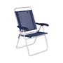 Imagem de Kit 4 Cadeiras de Praia Boreal Porta-Copo Azul-Marinho Mor