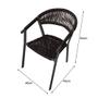 Imagem de Kit 4 Cadeiras Decorativa Joana em Corda Náutica e Base em Alumínio Preta /marrom 