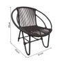 Imagem de Kit 4 Cadeiras Decorativa Julia em Corda Náutica e Base em Alumínio Preta/ Marrom 