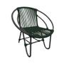 Imagem de Kit 4 Cadeiras Decorativa Julia em Corda Náutica e Base em Alumínio Preta/ Verde Musgo