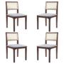 Imagem de Kit 4 Cadeiras Decorativa Sala de Jantar Nivea Amêndoa G55 - Gran Belo