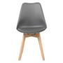 Imagem de Kit 4 Cadeiras Design Leda Eames Estofada Wood Cinza