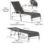 Imagem de Kit 4 Cadeiras e Mesa Alta, Espreguiçadeiras em Alumínio e Ombrelone para Piscina Trama Original