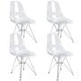 Imagem de Kit 4 Cadeiras Eames Cristal Transparente Eiffel Base Metal Cromado
