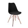 Imagem de Kit 4 Cadeiras Eames Leda Design Estofada Preta Tower Cobre