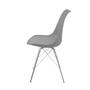 Imagem de Kit 4 Cadeiras Eames Leda Estofada Cinza Tower Cromado