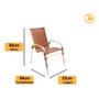 Imagem de Kit 4 Cadeiras Emily e Mesa Ascoli Adaptada em Alumínio Para Área, Piscina Trama Original