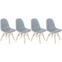 Imagem de Kit 4 cadeiras estofadas Charles Eames Eiffel Botonê com pés de madeira clara