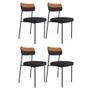 Imagem de Kit 4 Cadeiras Estofadas Milli Corano/Linho F02 Caramelo/Grafite - Mpozenato