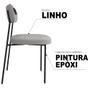 Imagem de Kit 4 Cadeiras Estofadas Milli Corano/Linho F02 Preto/Cinza - Mpozenato