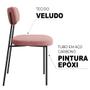 Imagem de Kit 4 Cadeiras Estofadas Milli Veludo 402 F02 Rosa - Mpozenato