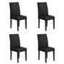 Imagem de Kit 4 Cadeiras Estofadas Sofia Imbuia/preto - Móveis Arapongas