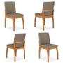 Imagem de Kit 4 Cadeiras Estofadas Sucre Cinamomo/veludo Capu - Móveis Arapongas