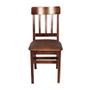 Imagem de Kit 4 Cadeiras Fixas Mineira Imbuia em Madeira Maciça Estofadas Marrom para Restaurantes