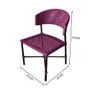 Imagem de Kit 4 Cadeiras Hortz Corda Náutica Base em Alumínio Preto/rosa