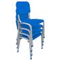 Imagem de Kit 4 Cadeiras  Infantil Polipropileno LG flex Reforçada Empilhável WP Kids Azul