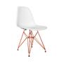 Imagem de Kit 4 Cadeiras Jantar Assento Branco Eiffel Eames Base Ferro Cobre