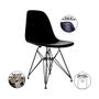 Imagem de Kit 4 Cadeiras Jantar Assento Preto Eiffel Eames Base Ferro Preto