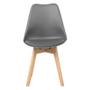 Imagem de Kit 4 Cadeiras Jantar Eames Wood Leda Design Estofada Cinza