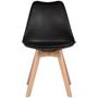 Imagem de Kit 4 Cadeiras Jantar Eames Wood Leda Design Estofada Preta