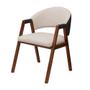 Imagem de Kit 4 Cadeiras Liz para Sala de Jantar Pés Madeira material sintético Preto e Boucle Off White