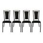 Imagem de Kit 4 Cadeiras para Cozinha Paris Preto Craquelado/Preto 103 - Wj Design