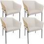 Imagem de Kit 4 Cadeiras Para Sala de Jantar Estar Living Olívia L02 Linho Cru material sintético Fendi - Lyam Decor