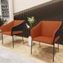 Imagem de Kit 4 Cadeiras Para Sala de Jantar Estar Living Olívia L02 Terracota material sintético Preto - Lyam Decor