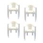 Imagem de Kit 4 Cadeiras Plasticas Com Braço Viviane Branca 156Kg - Duoplast