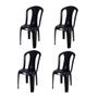 Imagem de Kit 4 Cadeiras Plasticas Preto 182 Kg - Duoplast