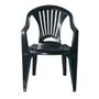Imagem de Kit 4 Cadeiras Pretas em Plastico Ate 156 Kg + Mesa Plastica Quadrada 70 X 70cm