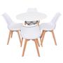 Imagem de Kit 4 Cadeiras Saarinen Branca + Mesa Redonda 70cm Branca