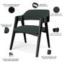 Imagem de Kit 4 Cadeiras Sala de Jantar Estar Living Estofada Suran L02 Preto Suede Verde Musgo - Lyam Decor