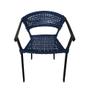 Imagem de Kit 4 Cadeiras Sofia Corda Náutica Base em Alumínio Preto/azul Marinho